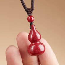 Cinnabar Gourd Pendant Necklace