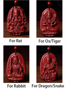 Authentic Cinnabar Zodiac Guardian Buddha Pendants