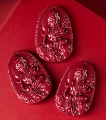 Authentic Cinnabar Zodiac Guardian Buddha Pendants
