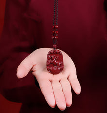 Hand-Carved Cinnabar Zodiac Pendants