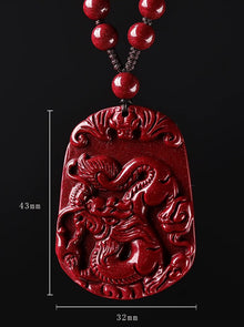 Hand-Carved Cinnabar Zodiac Pendants