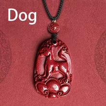 Hand-Carved Cinnabar Zodiac Cloud Pendants