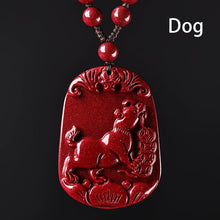 Hand-Carved Cinnabar Zodiac Pendants