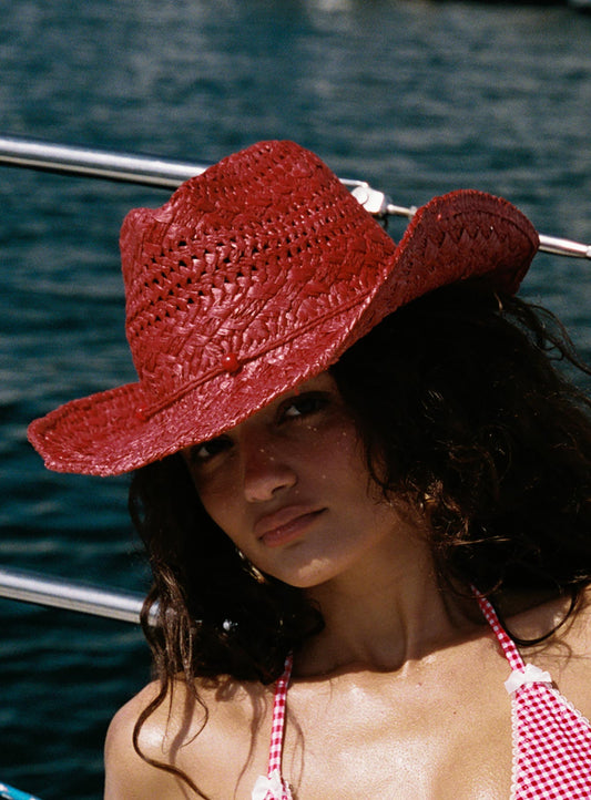 Dominick Cowboy Hat Red women's accessory by Ellevoria
