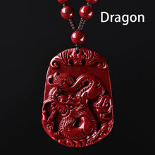 Hand-Carved Cinnabar Zodiac Pendants