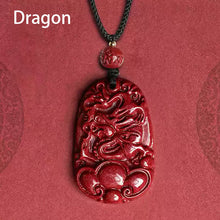 Hand-Carved Cinnabar Zodiac Cloud Pendants