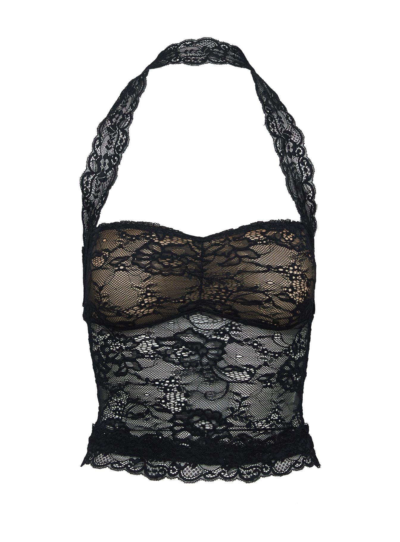 Fantasize Lace Halter Top Black - women's top by Ellevoria - view 7