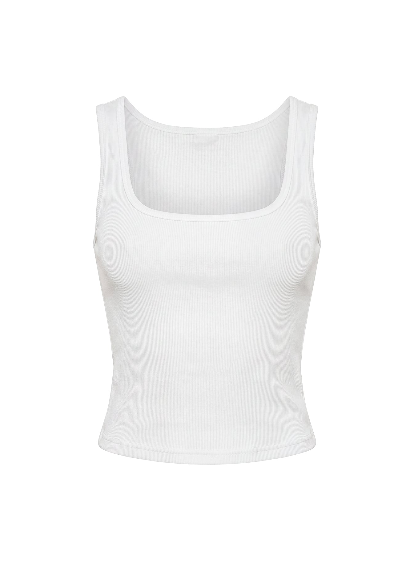 Baseline Square Neck Rib Tank Top White - women's top by Ellevoria - view 17