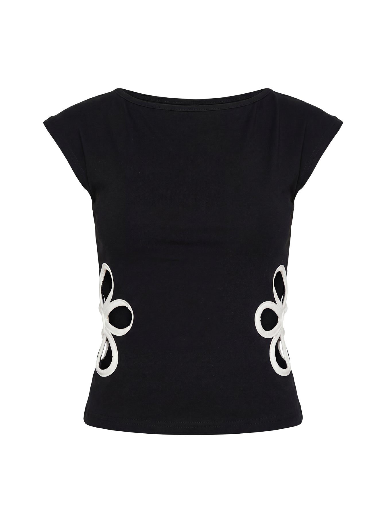 Currents Cut Out Detail Top Black - women's top by Ellevoria - view 14