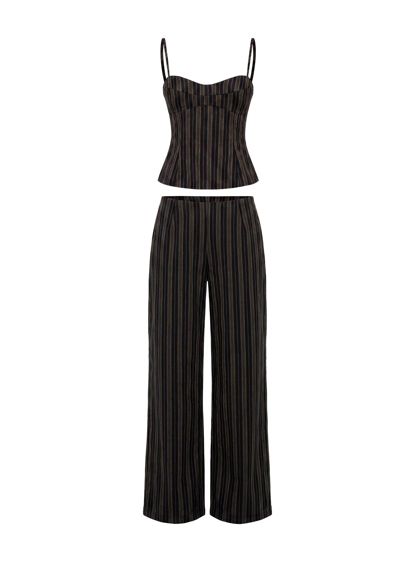 Kierstyn Corset Set Black Stripe Tall women's matching set by Ellevoria