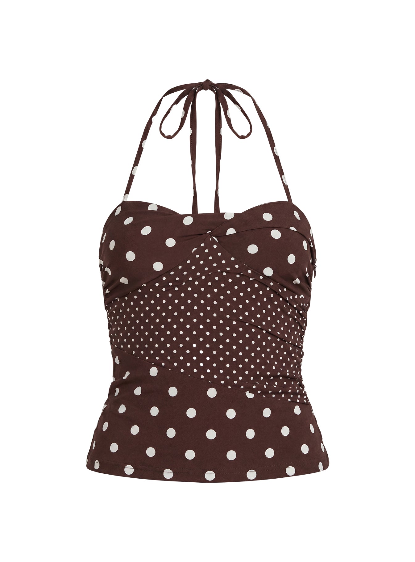 Marguerite Halter Top Brown Polka - women's top by Ellevoria - view 12