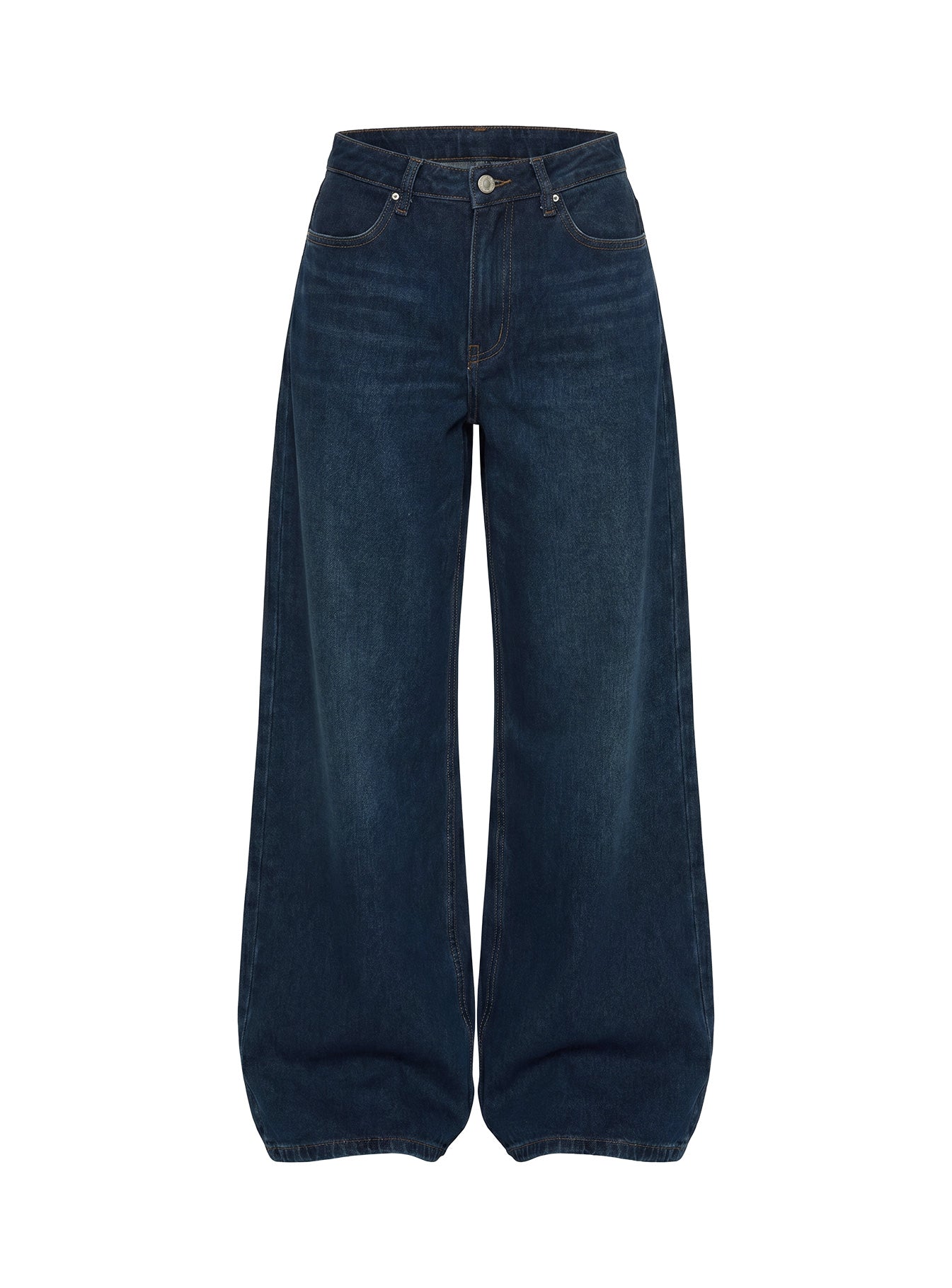 Naylor Mid Rise Wide Leg Jeans Mid Blue Denim women's denim jeans by Ellevoria