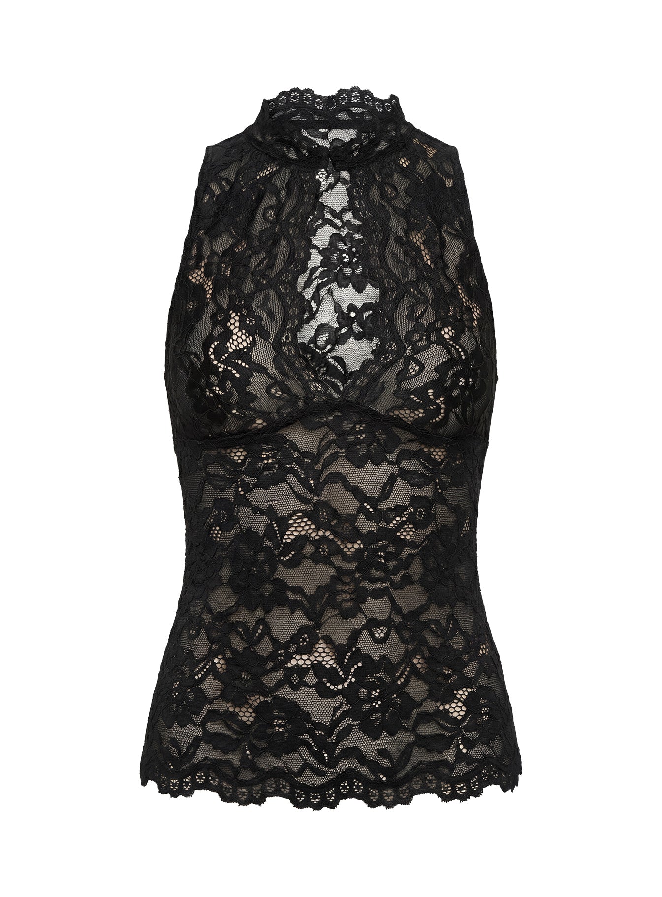 Quinbie Lace Sleeveless Top Black - women's top by Ellevoria - view 8
