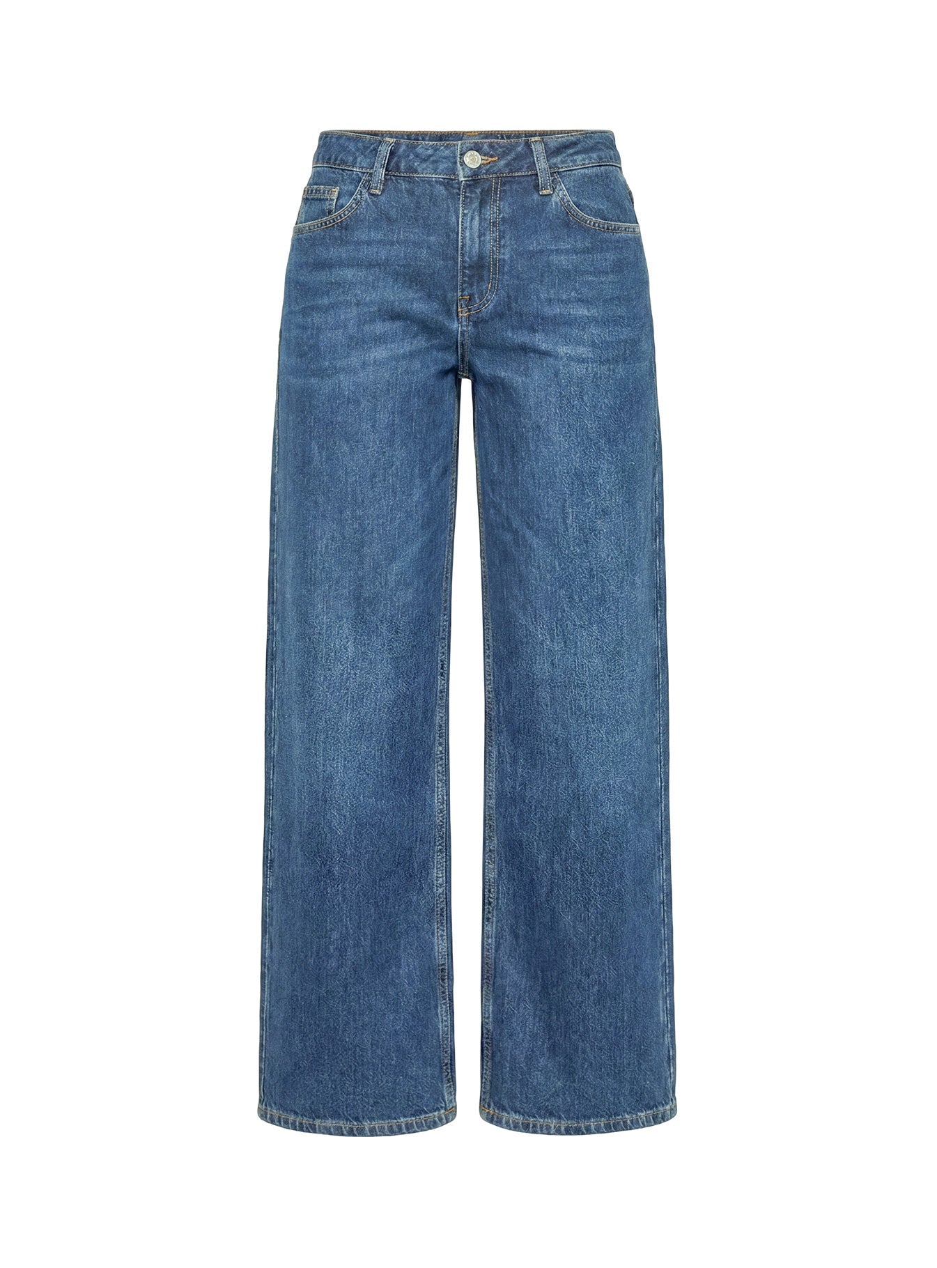 Ramos Low Rise Wide Leg Jeans Mid Blue Wash women's denim jeans by Ellevoria