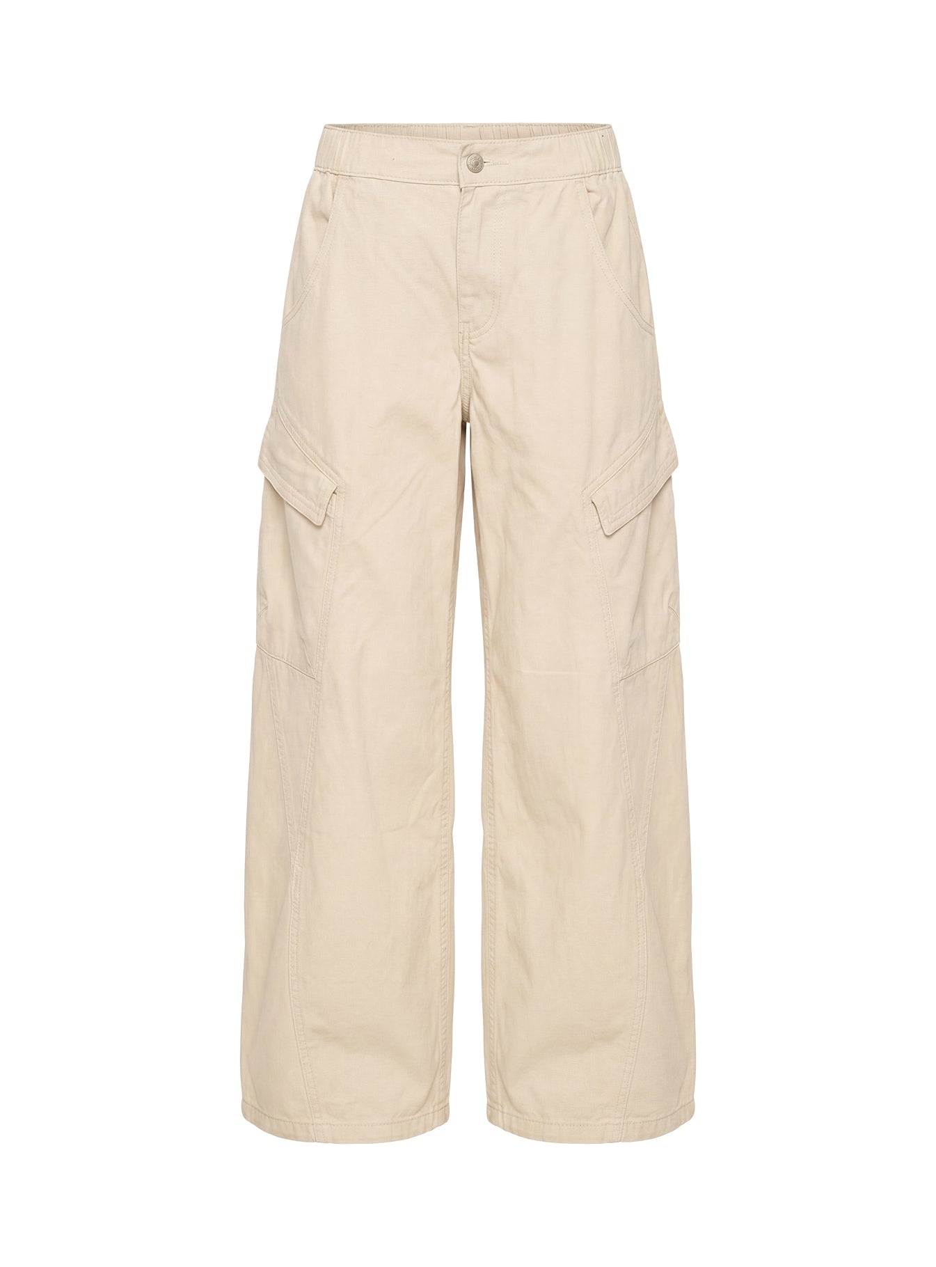 Selective Memory Low Rise Wide Leg Cargo Pants Cream - loose fit women's bottoms by Ellevoria