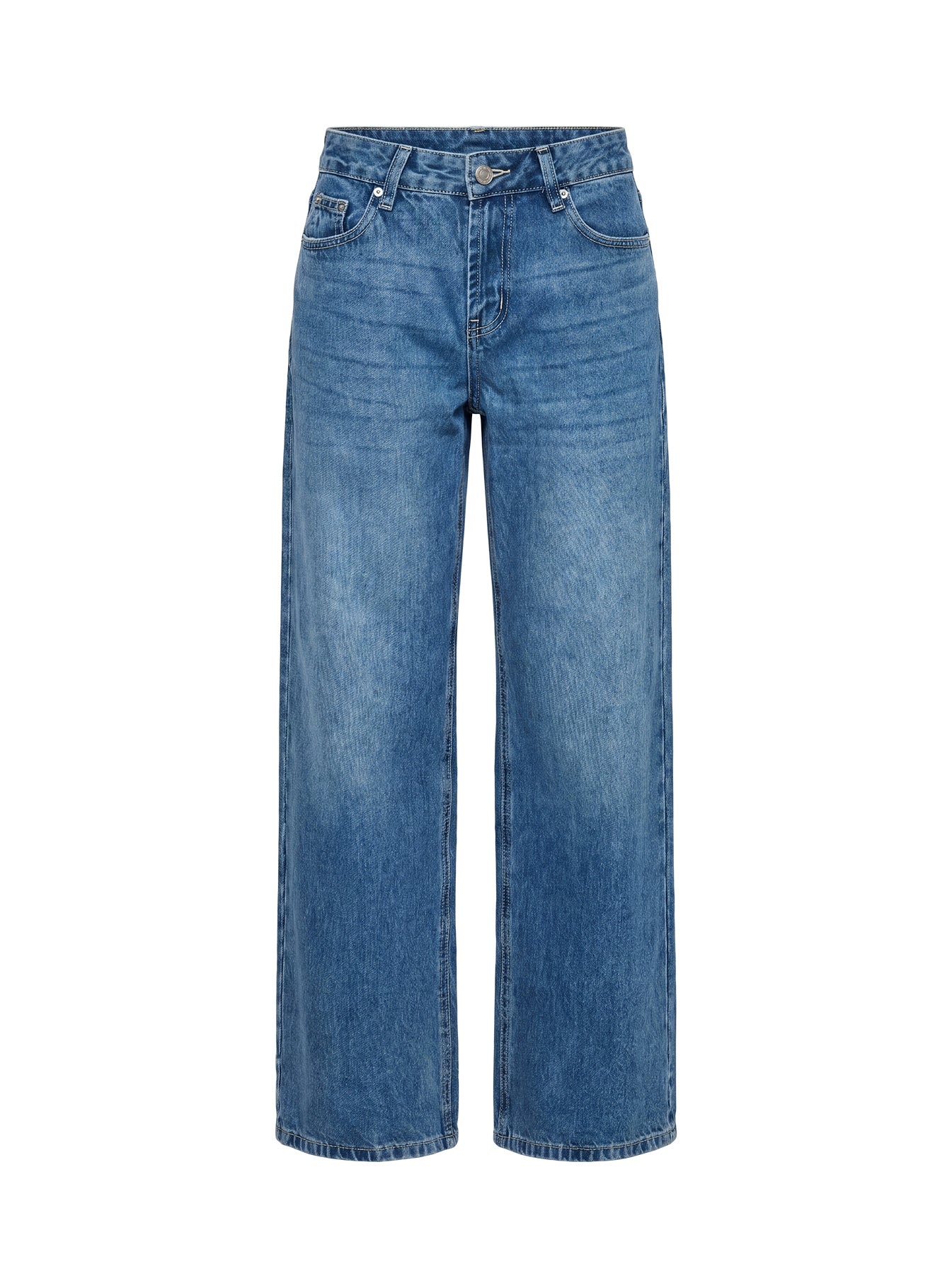 Serenitia Mid Rise Relaxed Jeans Mid Blue Wash women's denim jeans by Ellevoria
