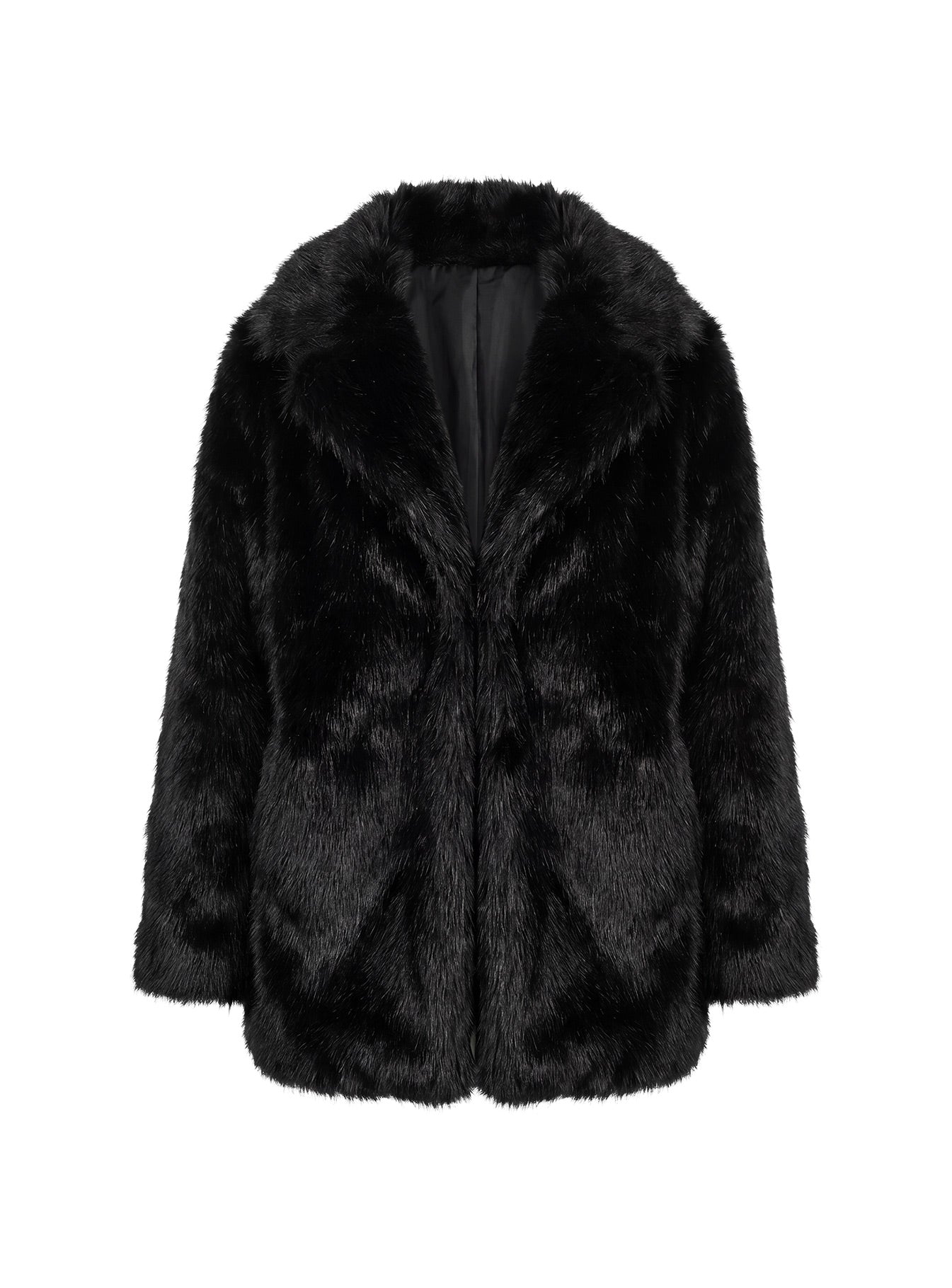 Super Trouper Faux Fur Jacket Black women's jacket by Ellevoria