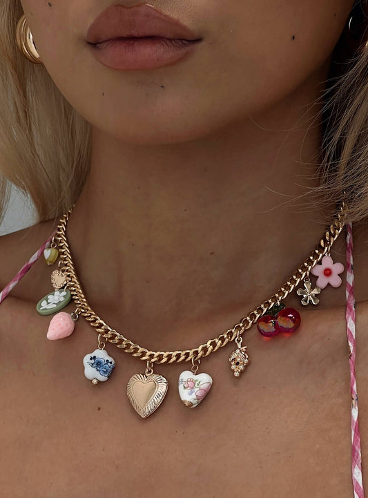 Get Closer Charm Necklace Gold women's necklace by Ellevoria