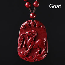 Hand-Carved Cinnabar Zodiac Pendants