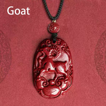 Hand-Carved Cinnabar Zodiac Cloud Pendants