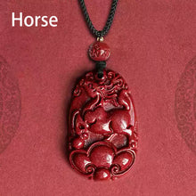 Hand-Carved Cinnabar Zodiac Cloud Pendants