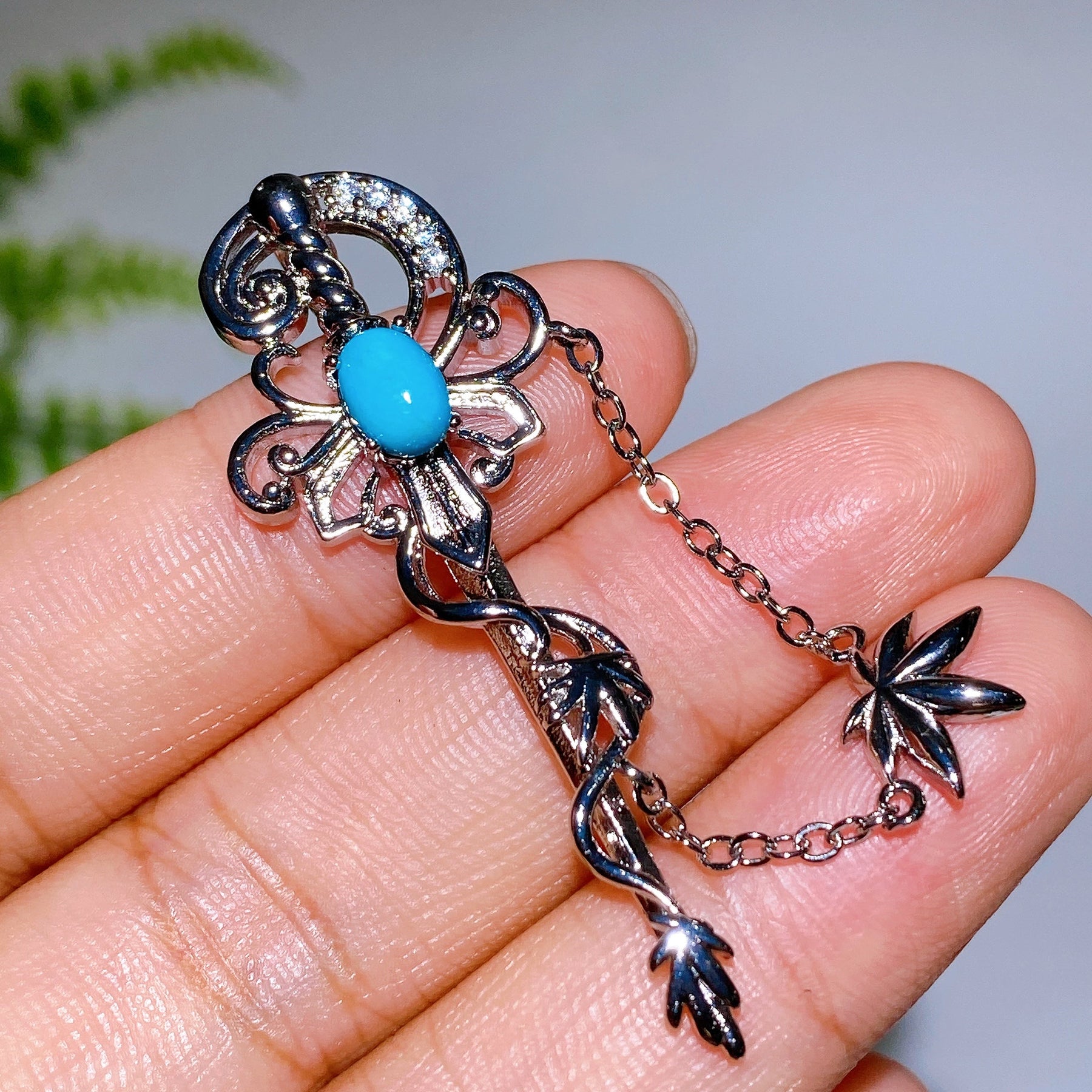 Copper Silver Plated Crystal Pendant