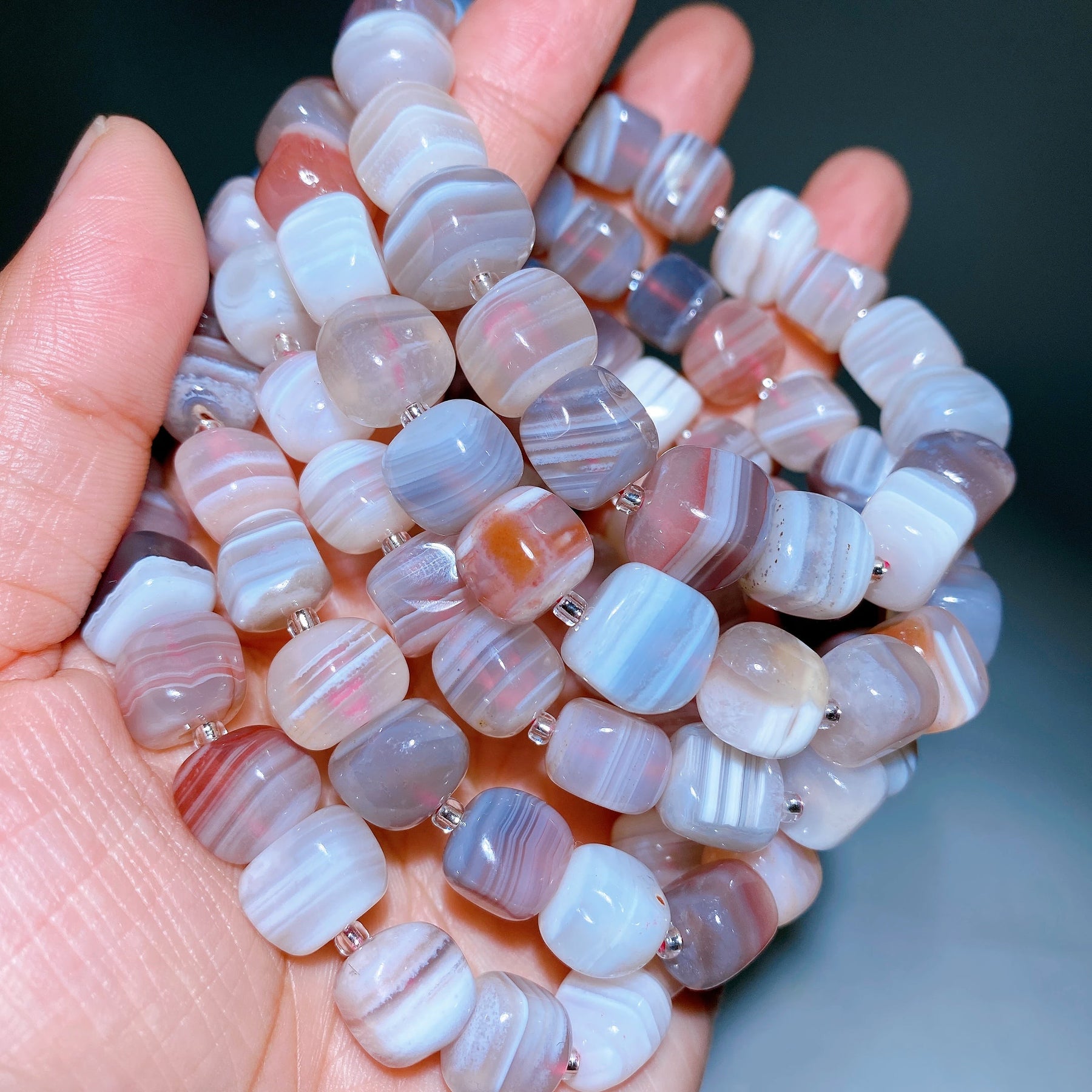 Lantern Faceted Natural Botswana Bracelet
