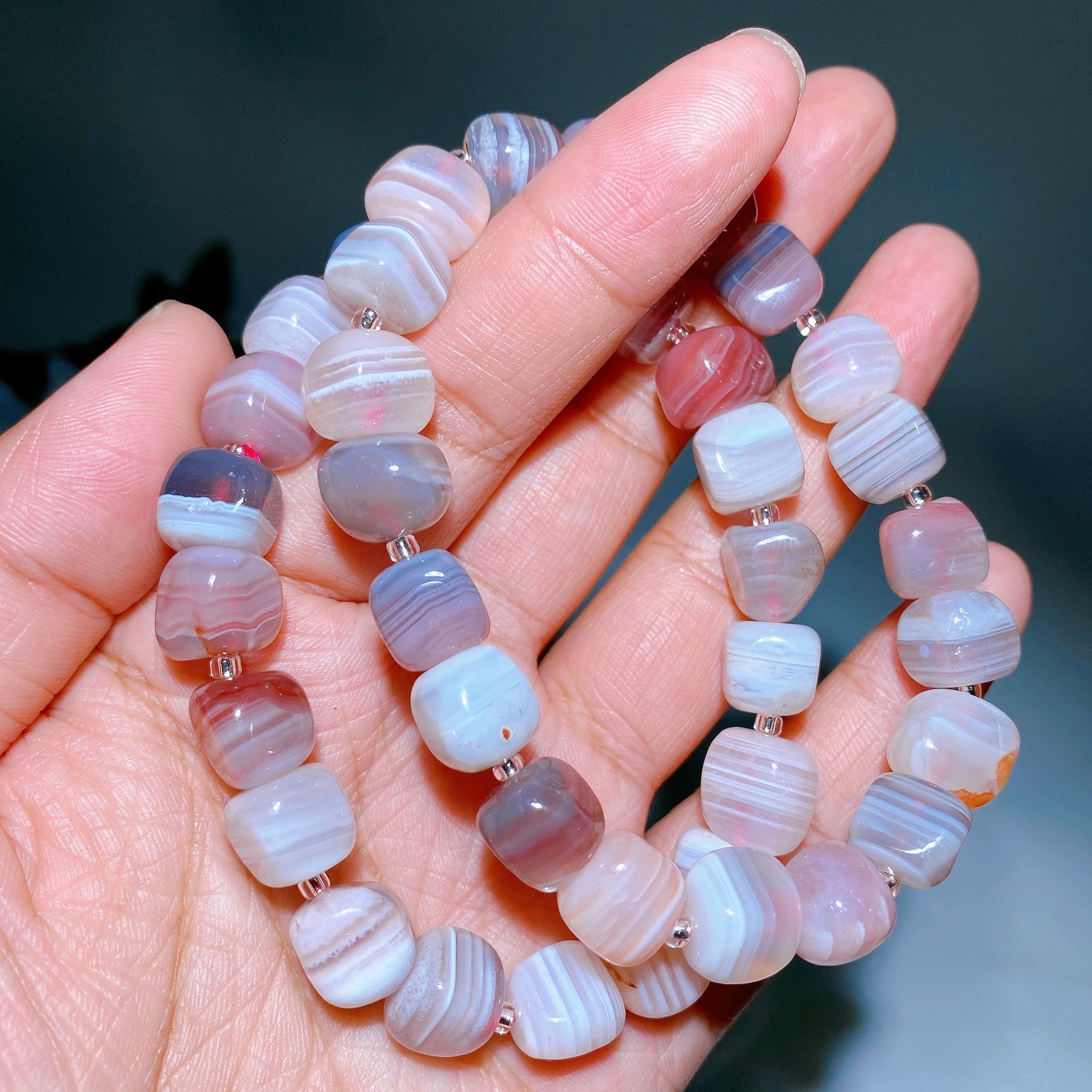 Lantern Faceted Natural Botswana Bracelet