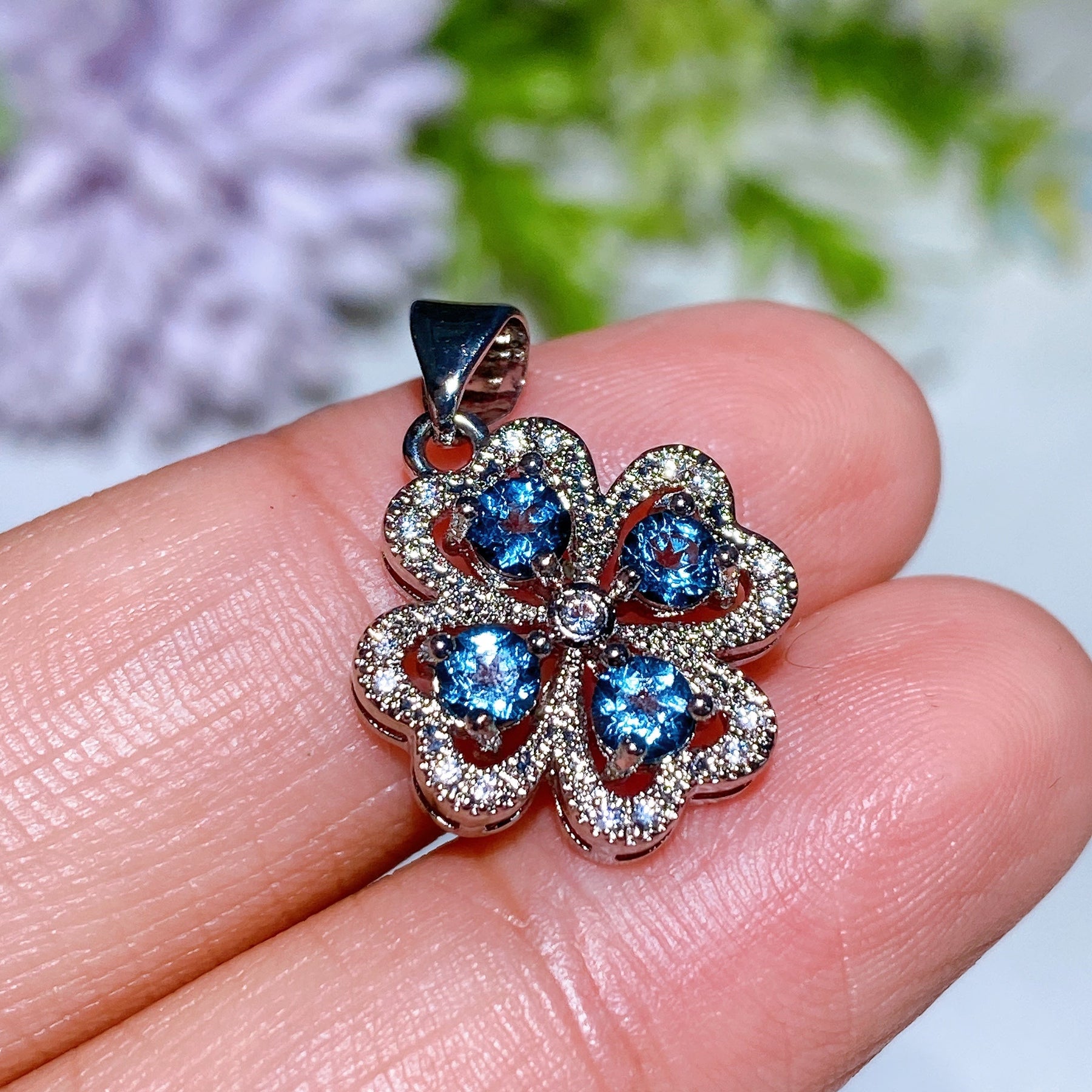 Copper Silver Plated Crystal Pendant