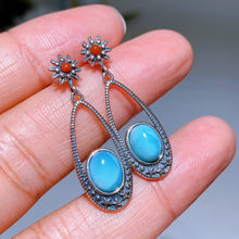925 Silver Larimar Earrings Necklace