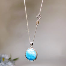 925 Silver Larimar Earrings Necklace