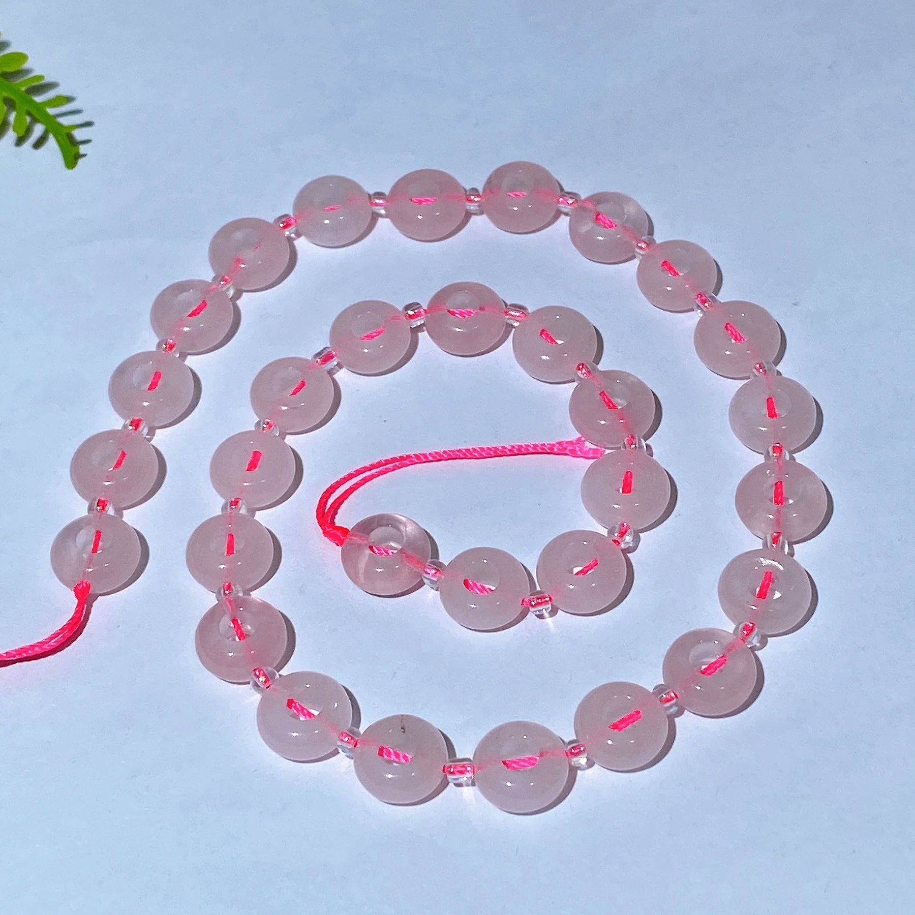 38cm Natural Crystal Drilled Donut Shape String
