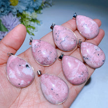 Copper Silver Plated Peru Rhodonite Drop Shape Pendant