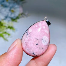 Copper Silver Plated Peru Rhodonite Drop Shape Pendant