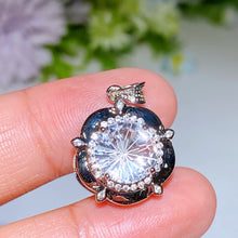 Copper Silver Plated Faceted Clear Quartz Pendant