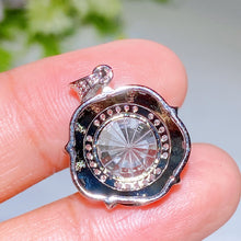Copper Silver Plated Faceted Clear Quartz Pendant