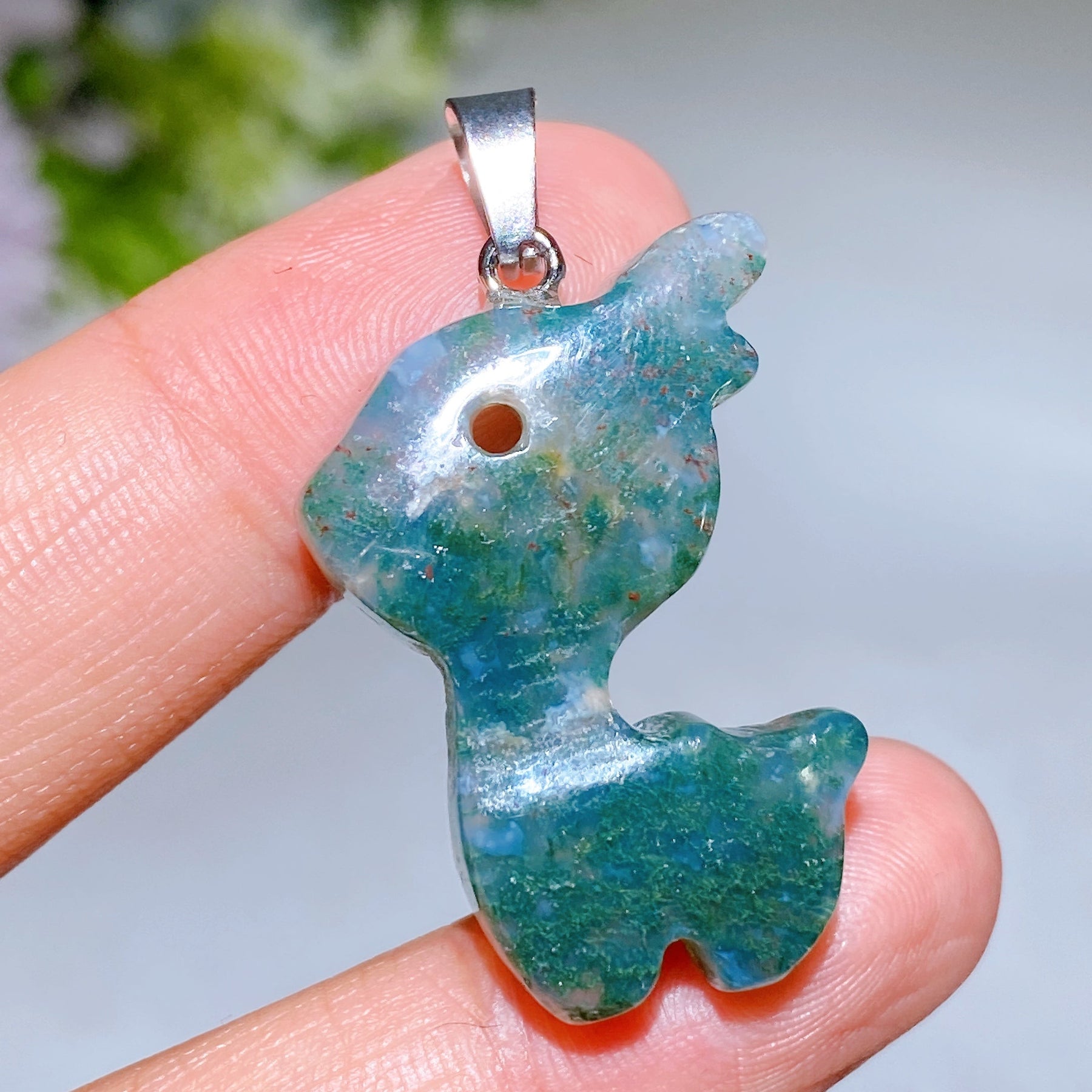 1.2" Crystal Deer Pendant