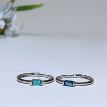 Copper Silver Plated Blue Topaz Ring