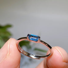 Copper Silver Plated Blue Topaz Ring