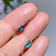 Copper Silver Plated Blue Topaz Ring