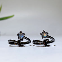 Madagascar Moonstone Moon & Star Ring