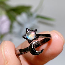 Madagascar Moonstone Moon & Star Ring