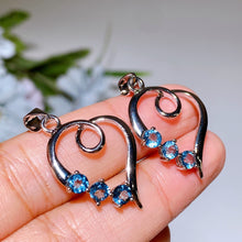 Copper Silver Plated Blue Topaz Pendant