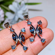 Copper Silver Plated Blue Topaz Pendant