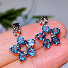 Copper Silver Plated Blue Topaz Pendant