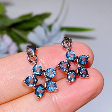 Copper Silver Plated Blue Topaz Pendant