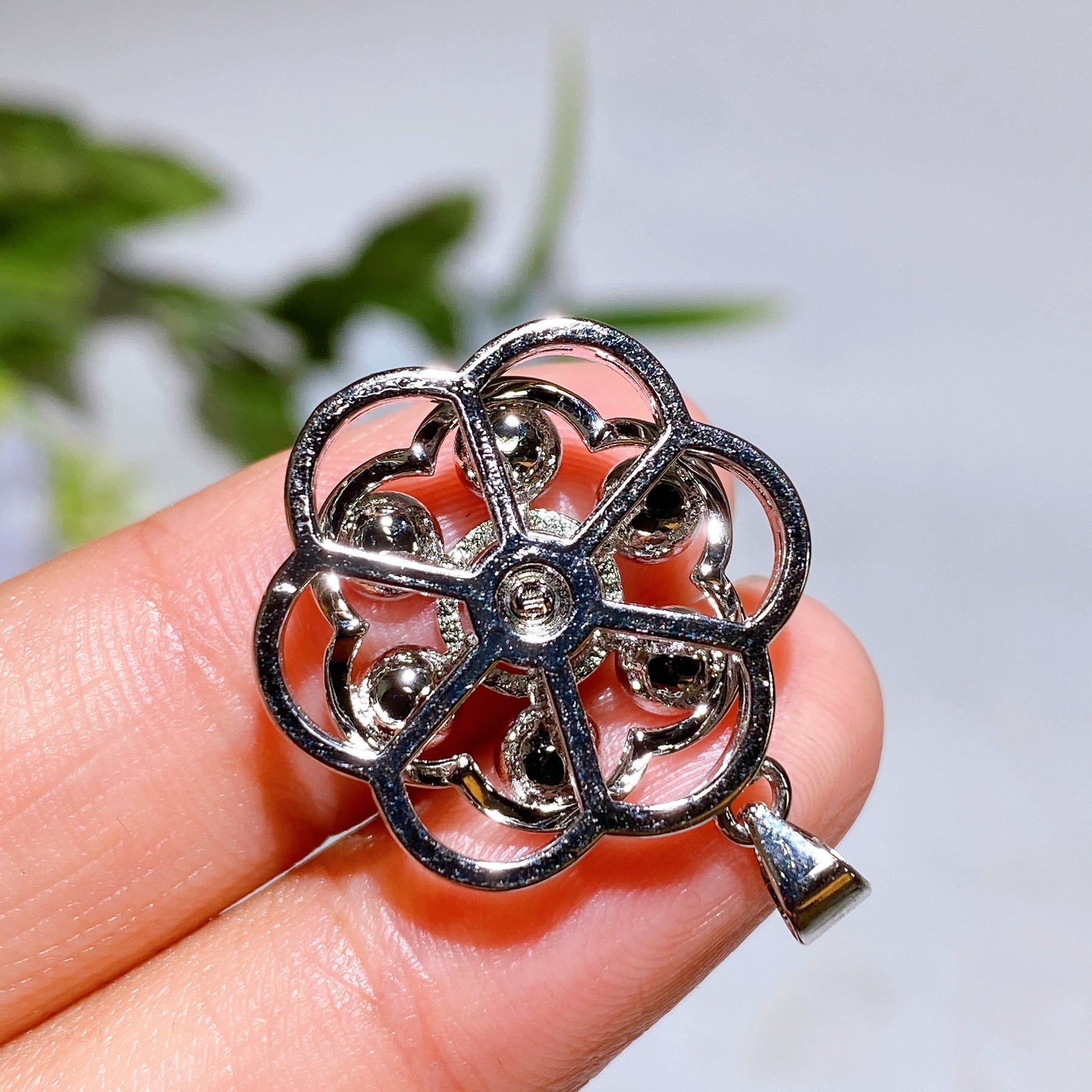 Copper Silver Plated Sugilite Spinning Pendant