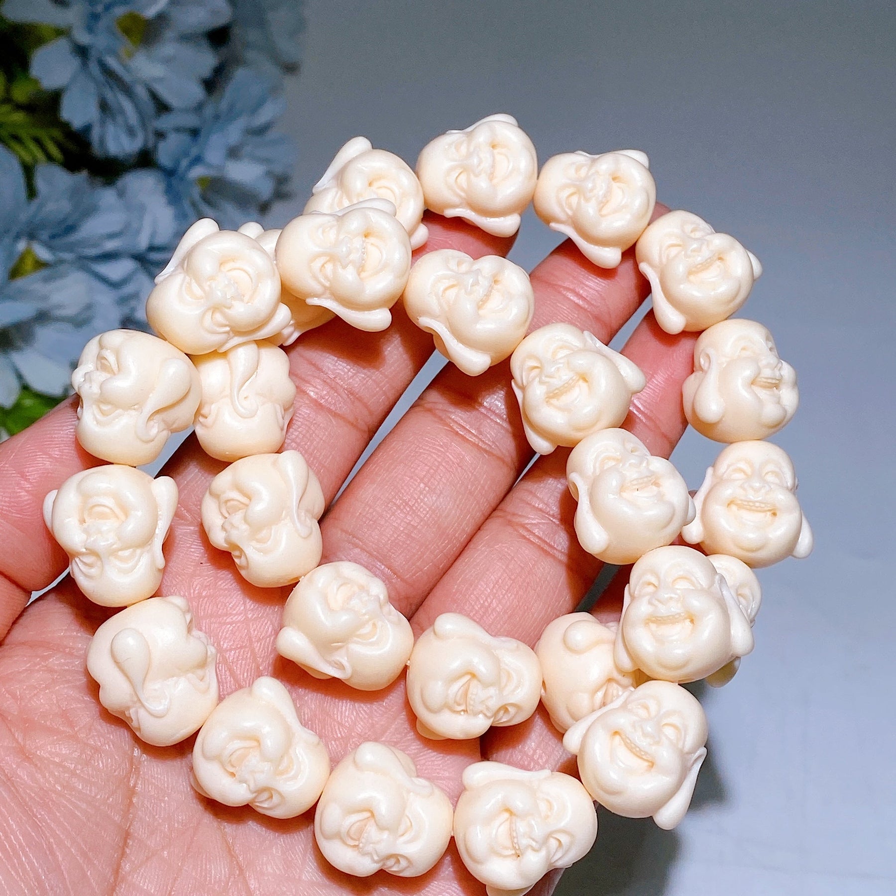 16mm Ivory Nut Buddha Head Bracelet