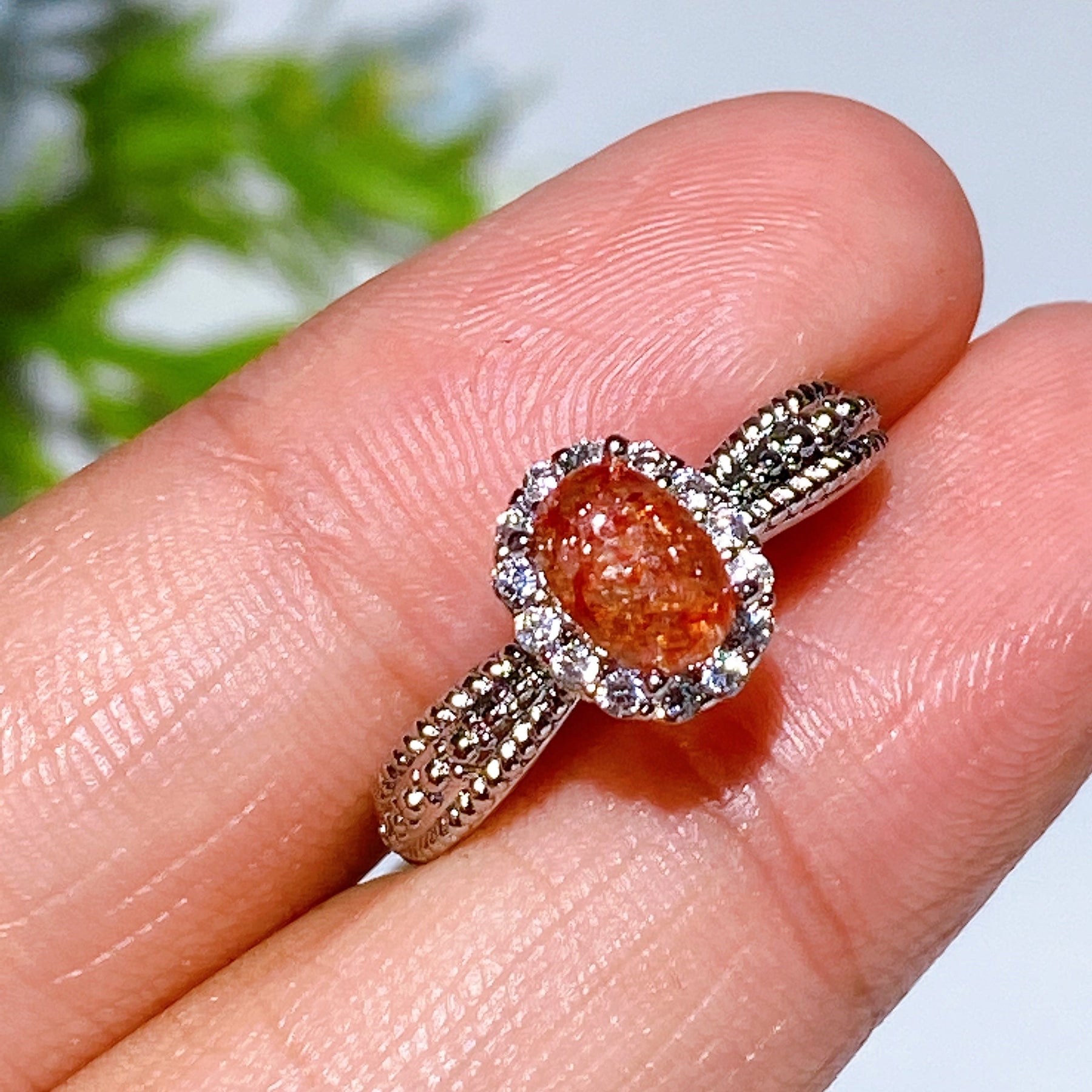 Copper Silver Plated Arusa Sunstone Ring