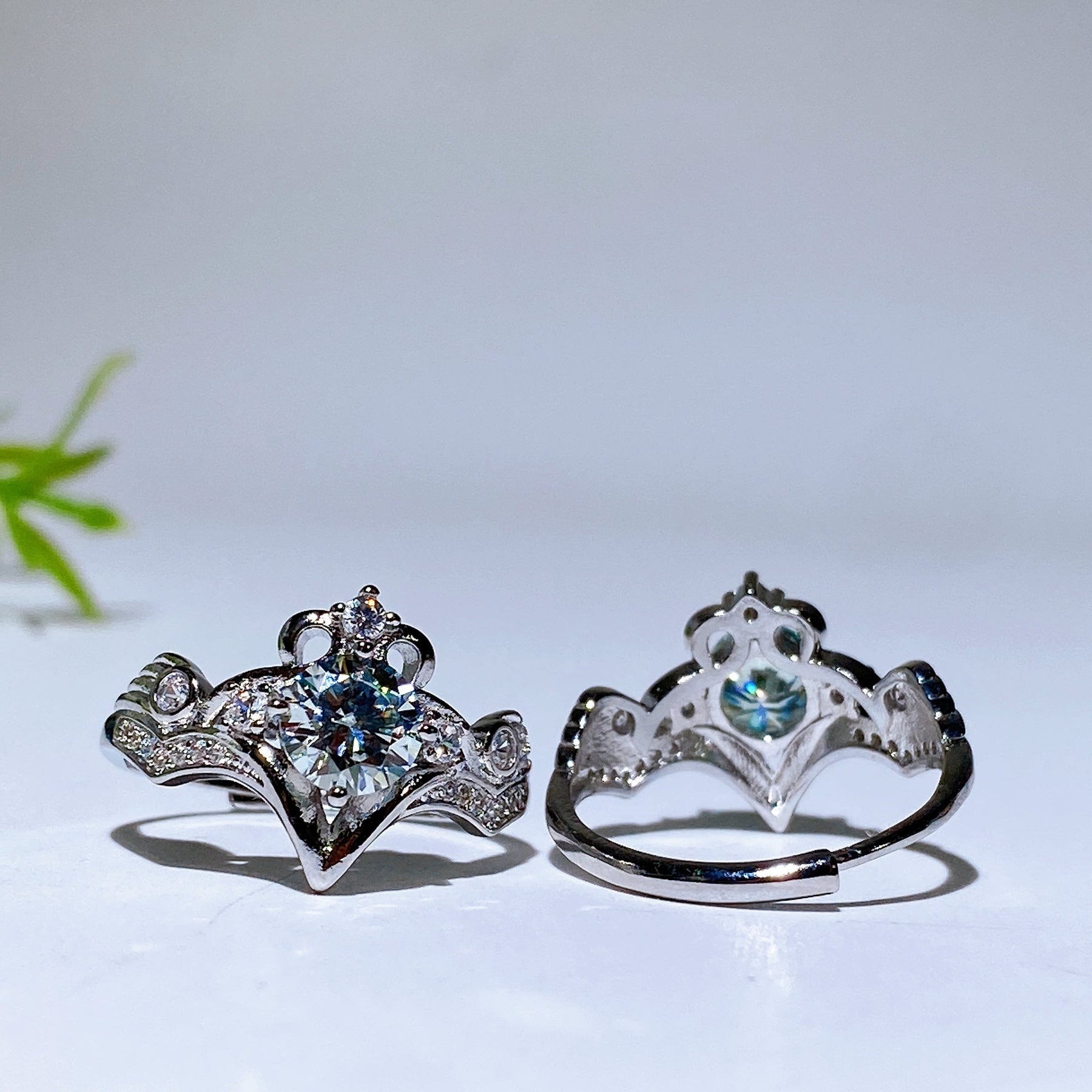 Copper Silver Plated Moissanite Ring